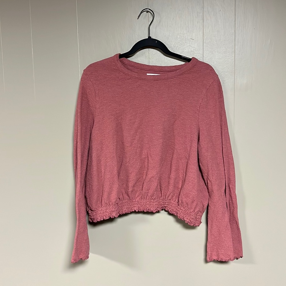 Texture and Thread by Madewell dark mauve peasant top size XL